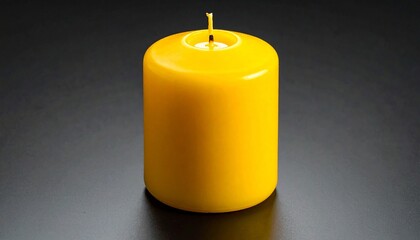 Yellow Candle Flame on Dark Background