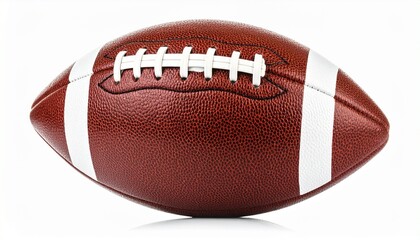 Close-Up of American Football with Laces and Stripes