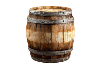 Obraz premium Wooden barrel used for storage in a warehouse setting during daylight hours