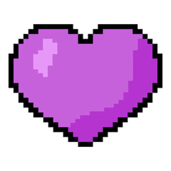 Fototapeta premium Vector Pixel Icon of Purple Heart