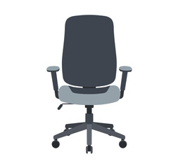Modern Ergonomic Office Swivel Chair with Adjustable Arms Isolated on White Background