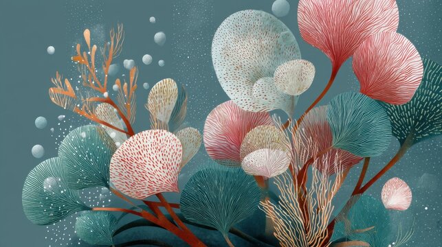 Abstract underwater coral reef illustration