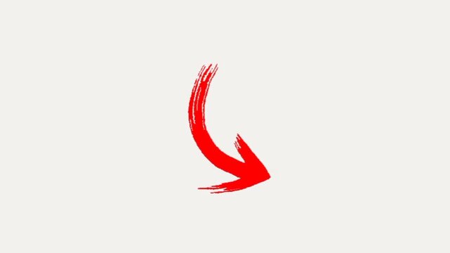 A minimalist 3D red arrow pointing downward against a clean white background, perfect for highlighting content or creating directional cues in your digital projects