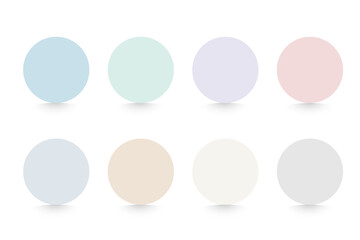 円形とソフトな影で構成されたシンプルな図形デザインセット