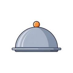 Fototapeta premium Silver Serving Dome with Orange Handle.