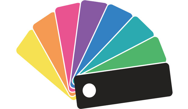 Color swatch fan deck with multiple colors on for design and art