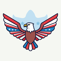 American Eagle with Red White Blue Wings.