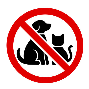 No pets allowed sign icon, dog and cat prohibited
ペット禁止マーク、犬と猫の立ち入り禁止アイコン、カラー
