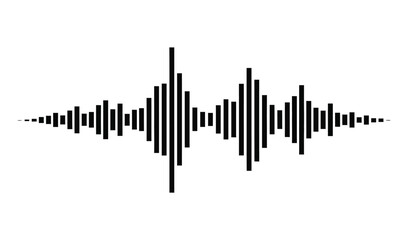 Black sound wave graphic for audio visual representation © rsvect02