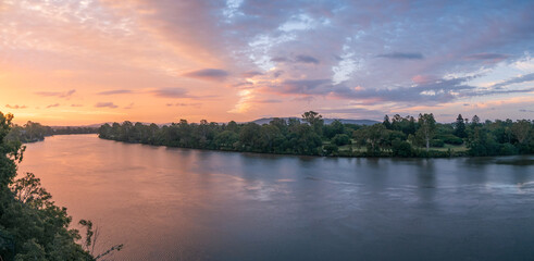 Sunset Panorama Over the River