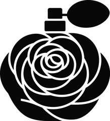 Rose Perfume Bottle Elegant Floral Fragrance Silhouette