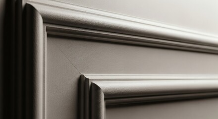 Gray Decorative Moulding on Wall Surface.