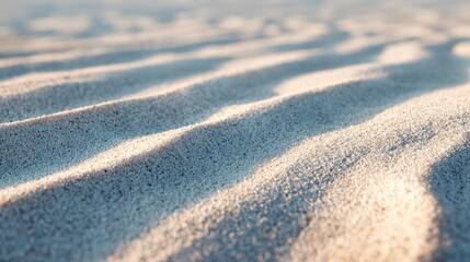 Rippled Sands: A close-up shot captures the mesmerizing patterns and textures formed by wind-swept ripples in pristine sand, evoking a sense of tranquility.
