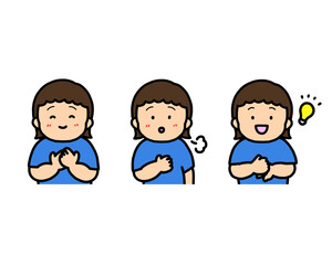 安心する・ほっとする・解決した 子供の感情表現 3点セット