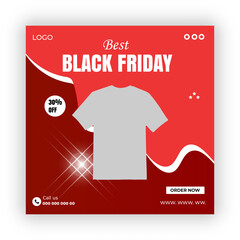 Black friday super sale social media post banner template
