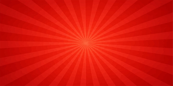 An abstract red and orange sunburst vector illustration featuring bright radial rays and a glowing starburst beam design for an energetic explosion wallpaper backdrop