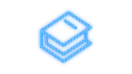 Glowing neon file stack icon isolated on transparent background. Data organization. Document management. Information. Archive. © mominulim