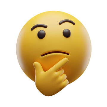 Thinking face emoji with hand on chin contemplates a difficult situation