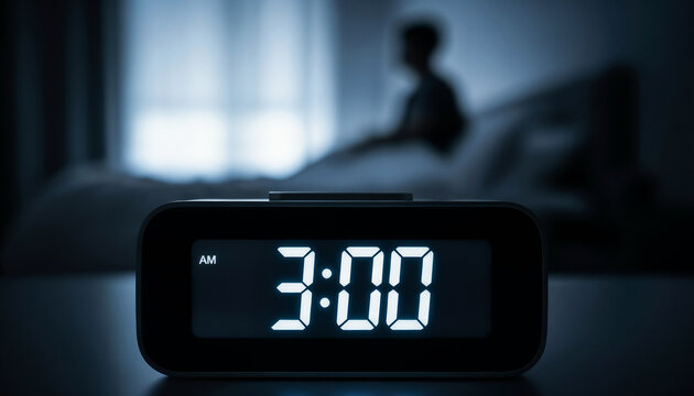 Alarm clock at 3am symbolizing child insomnia and fear