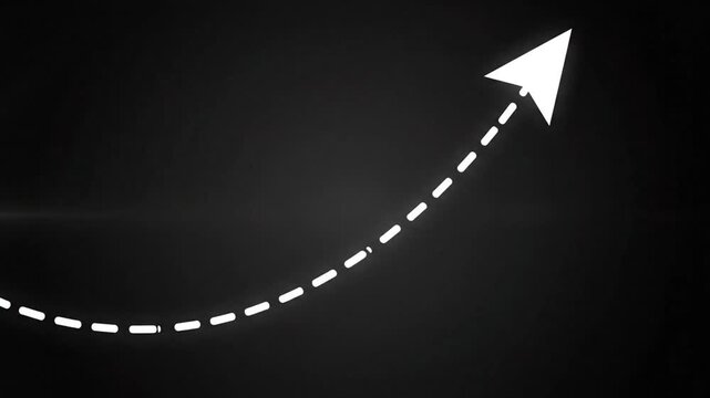Abstract arrow illustration on dark background with lens flare