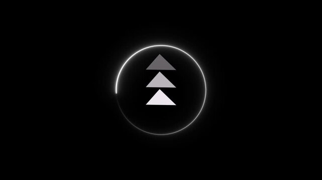 Bright ash and red colored neon animation arrow animation on black background,with 4k video animation.