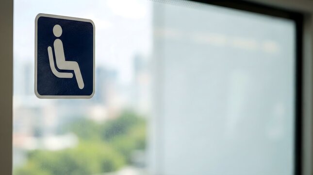 Priority Seating Sign on Public Transport Window