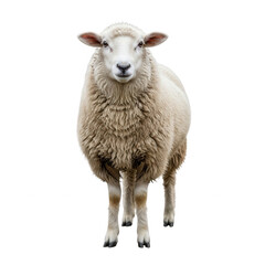 Fototapeta premium Standing sheep with curly wool