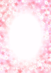 キラキラ優しく輝く桜の花 背景 フレーム