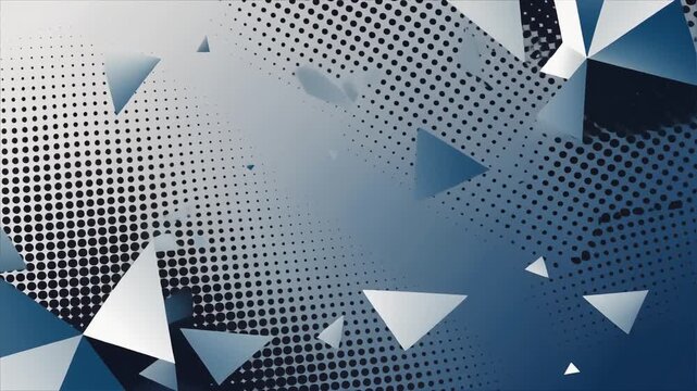 Dynamic Abstract Background with Geometric Shapes and Halftone Patterns for Creative Design