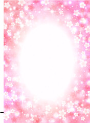 キラキラ優しく輝く桜の花 背景 フレーム