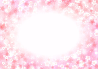 キラキラ優しく輝く桜の花 背景 フレーム