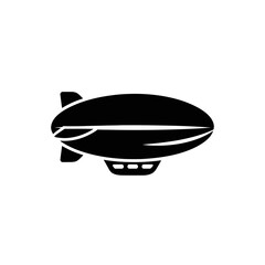 Airship Blimp Icon Vintage Air Transport Aviation Silhouette Vector Illustration © Khayrull