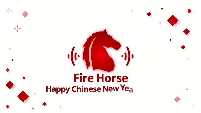 Red Fire Horse logo design vector graphic illustration concept for technology speed power communication and internet business identity