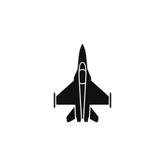 Fighter Jet Silhouette Icon Illustration – Military Aircraft Top View Symbol © Khayrull