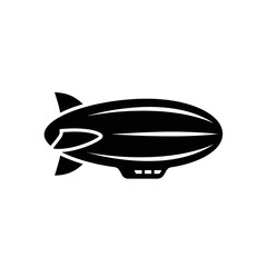 Airship Blimp Silhouette Icon Illustration – Zeppelin Flying Aircraft Symbol © Khayrull