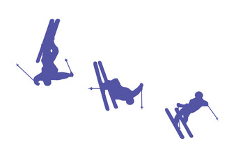 フリースタイルスキー回転イラスト