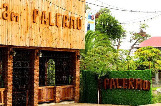 Palermo Bar on a tourist street in Ureki, Georgia