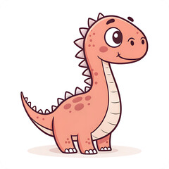 Naklejka premium Smiling cartoon dinosaur with cute expression and spiky back