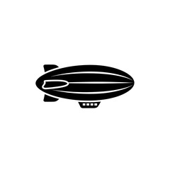 Airship Blimp Silhouette Icon Illustration – Zeppelin Flying Aircraft Symbol © Khayrull