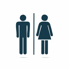 トイレ 男女 対称デザインのスタイリッシュピクトグラム