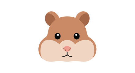 Fototapeta premium Cartoon Hamster Face with Brown Fur and Pink Nose.