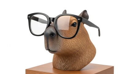 Capybara with Glasses - A Smart Rodent Portrait.