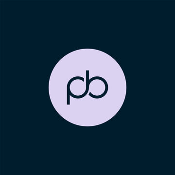 Modern PB Monogram Logo with Gradient Circle