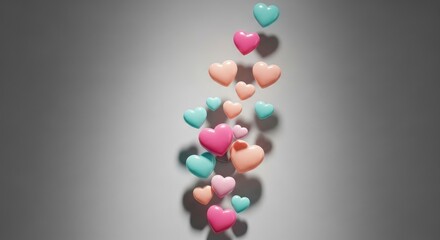 Floating Hearts - A Colorful and Romantic Composition.