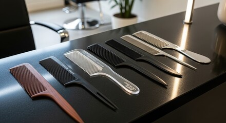 Hair Styling Tools - A Collection of Combs.