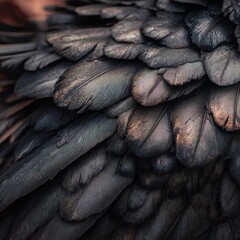 Obraz premium a detail shot of black bird feathers
