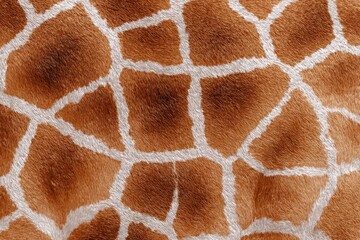 Obraz premium Seamless pattern featuring the unique giraffe skin texture in warm tones suitable for various design applications and artistic projects