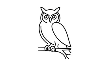Obraz premium Owl Perched on Branch Line Art