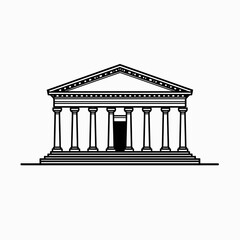 Fototapeta premium Pantheon Rome Outline Vector Illustration Minimal Monochrome Line Art