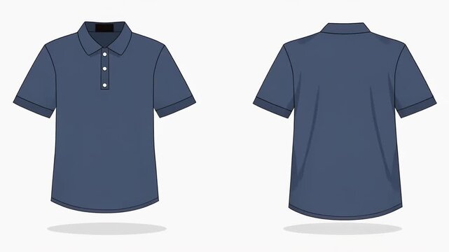 Vector illustration of classic navy blue polo shirt design template for branding